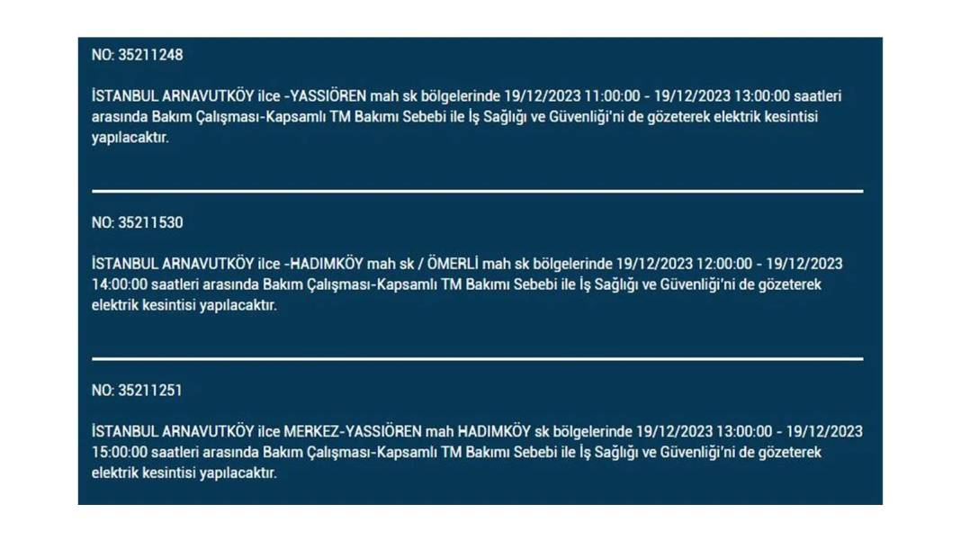 İstanbul'un bu ilçelerinde yaşayanlar dikkat: Elektrik kesintisi için hazır olun 5